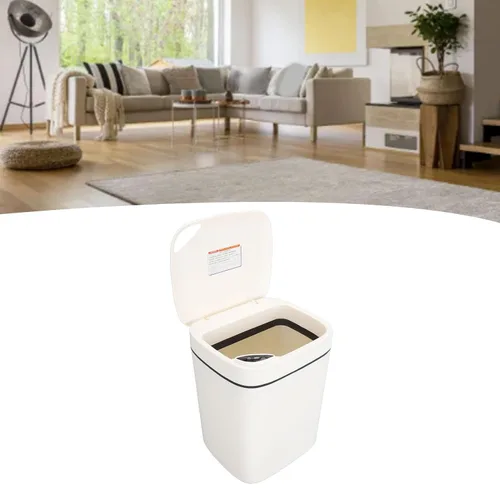 Vista 4 de Bote de basura automático de 12 L, sensor de movimiento sin contacto, cubo de basura inteligente con tapa para dormitorio, baño, cocina, oficina