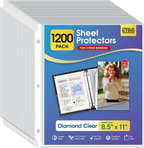 Vista 12 de Ktrio - Protectores de hojas tamaño carta (8.5 x 11 pulgadas), transparentes y antirreflejantes, fundas plásticas con abertura en la parte superior