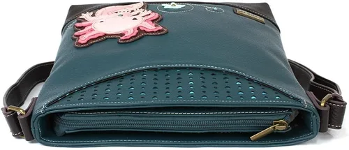 Vista 5 de CHALA Sweet Messenger - Bolso de hombro de tamaño medio con correa ajustable Ajolote - Turquesa