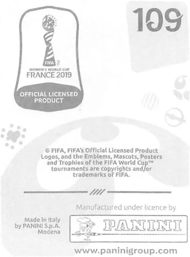 Vista 2 de 2019 Panini FIFA Women's World Cup France Album Stickers (Individual Sticker Only) Soccer #109 Dzsenifer Marozsan Germany 2 Inch by 2 1/2 Inch
