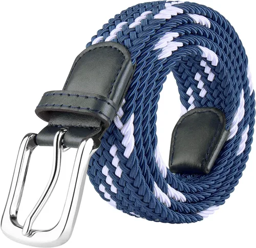 Vista 13 de JUKMO Cinturón trenzado elástico, cinturón tejido elástico en caja de regalo