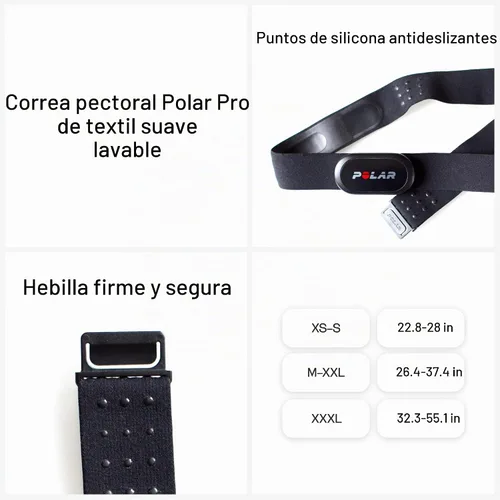 Vista 6 de Polar Correa para el pecho Pro - Cinturón para monitor de frecuencia cardíaca