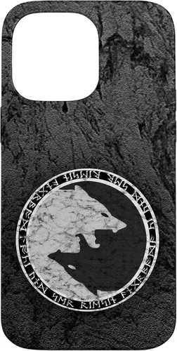 Vista 21 de Fenrir Wolf of Odin in Circle of Norse Runes Case for iPhone 17