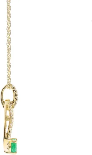 Vista 3 de Gin & Grace Colgante de oro amarillo de 10 quilates con diamante real (I1) con peridoto genuino y esmeralda natural, joyería de uso diario