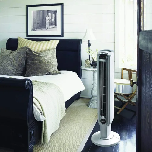 Vista 6 de Lasko Ventilador de torre de oscilación programable de 36" de 3 velocidades con control remoto, blanco (paquete de 4)