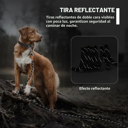 Vista 4 de Correa larga para perro, cuerda reflectante, cable de entrenamiento de 15