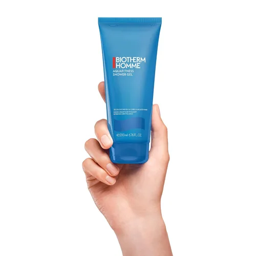 Vista 5 de Biotherm Homme Aqua Fitness Gel de ducha para hombres, con plancton biotecnológico, limpia e hidrata cuerpo y cabello, espuma refrescante