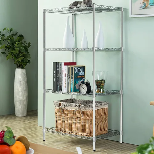 Vista 2 de N&F Hlyluoyi - Estantería de garaje de 4 niveles, estantes de metal para almacenamiento resistente (176 libras por estante utilitario), organizador