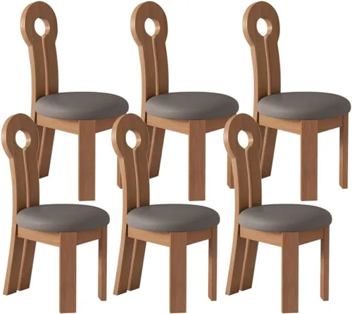 Vista 11 de YVYKFZD Dining Chairs Set, Solid Wood Dining Room Chair, Upholstered Kitchen Chairs, Unique Key-Shaped Living Room Chair, for Offices Bedroom Study