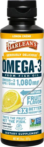 Vista 17 de Barlean's Suplemento líquido de aceite de pescado Omega 3 para hombres y mujeres, 1500 mg de ácido graso EPA y DHA, promueve la salud del cerebro