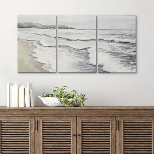 Vista 339 de wall26 Lienzo enmarcado para pared, juego de arte de acuarela pastel, paisaje rural, ilustraciones con formas abstractas, arte moderno, decorativo