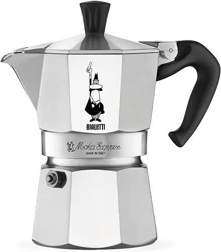 Vista 2 de Bialetti Moka Express - Cafetera de café expreso de 6 tazas y placa de inducción