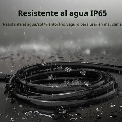 Vista 5 de POWGRN - Cable de extensión para exteriores de 100 pies, calibre 16, cable de alimentación negro de 3 clavijas