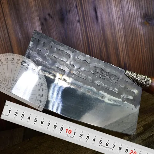 Vista 5 de Meat knife Cleaver, 7.6inch Hand Forged Meat Cleaver Sharp Blade Kitchen Knife China Longquan Kitchen Knife Kitchen Slicing Knife Cooking Tools