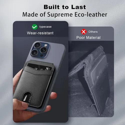Vista 6 de typecase Cartera magnética compatible con Magsafe: cartera magnética para teléfono y tarjetero para Apple iPhone 16, 15, 14, 13, 12 Pro Max, soporte
