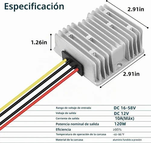 Vista 2 de Carrito de golf 10A 120W 18V 20V 24V 36V 48V reductor de voltaje convertidor reductor de potencia Buck Transformador impermeable
