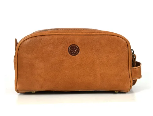 Vista 8 de Leather Toiletry Travel Pouch Leather Waterproof Dopp Kit By Aaron Leather Goods