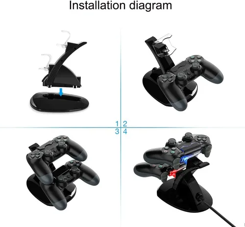 Vista 5 de VSEER Playstation 4PS4PS4 ProPS4 - Cargador para mando de PS4