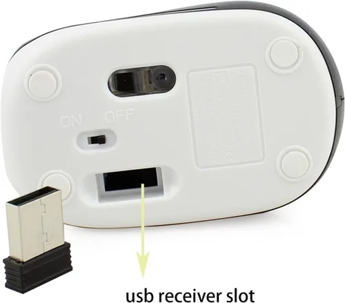 Vista 8 de Ratón inalámbrico para computadora portátil, tamaño pequeño, portátil, compacto, de viaje, USB, 3 botones, 1000 DPI, mouse inalámbrico para PC Negro