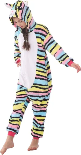 Vista 2 de Disfraz de franela para niños, disfraz de Halloween, Pascua, animales, cosplay para niñas y niños, una pieza