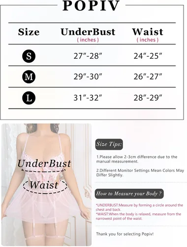 Vista 6 de popiv Conjunto de lencería sexy de encaje para mujer con liguero, lencería floral push up