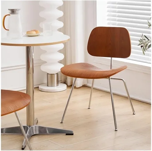 Vista 4 de Sillas de comedor, moderna silla de comedor de madera sin brazos respaldo silla de ocio para sala de estar, Sillas para comedor(negro)