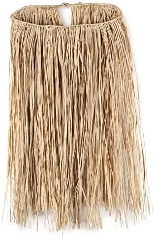 Vista 4 de Falda de rafia para hula, talla King, natural, accesorio de fiesta, 1 unidadpaquete