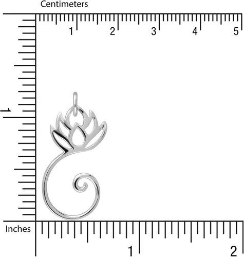 Vista 4 de WithLoveSilver de plata de ley 925Buda Swirl colgante de flor de loto