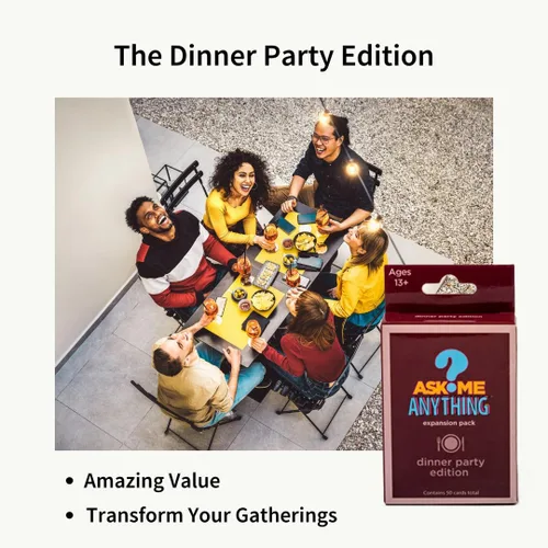 Vista 4 de ASKMEANYTHING Paquete de cena - 50 tarjetas de inicio de conversación para cenas memorables
