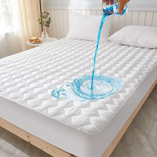 Vista 12 de Cubrecolchón refrescante King – Protector de colchón extra suave, viscosa transpirable hecha de bambú para aliviar el dolor de espalda, funda de Azul