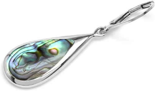 Vista 3 de Silvershake Pendientes colgantes de plata de ley 925 chapados en oro blanco con incrustaciones