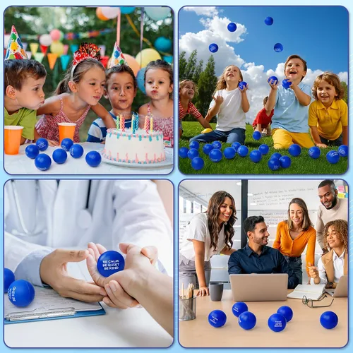 Vista 5 de SHQDD 12 bolas antiestrés, bolas antiestrés para adultos, juguetes de esponja suave para apretar con citas inspiradoras, regalos para aliviar
