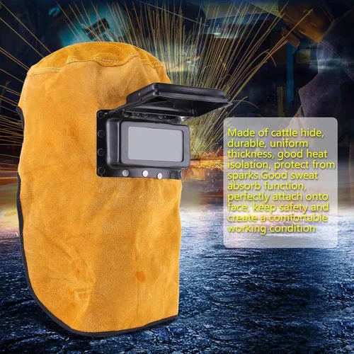 Vista 3 de Máscara de soldador, máscara de casco de soldadura transpirable resistente al calor con lente