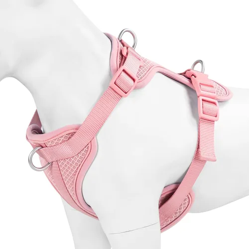 Vista 13 de Wisedog Arnés para perro de tamaño mediano, chaleco para mascotas con clip frontal, arnés ajustable para cachorro con 3 hebillas de liberación