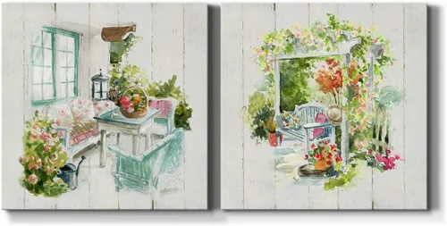 Vista 19 de Renditions Gallery Arrangement of Spring I - Arte de pared, decoración en lienzo de alta calidad con envoltura de galería, listo para colgar, 10