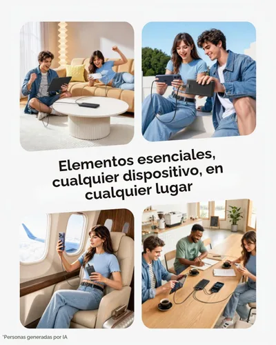 Vista 8 de VEGER Cargador portátil para iPhone con cables integrados y enchufe de pared, batería externa de carga rápida de 10,000 mAh delgada con USB C
