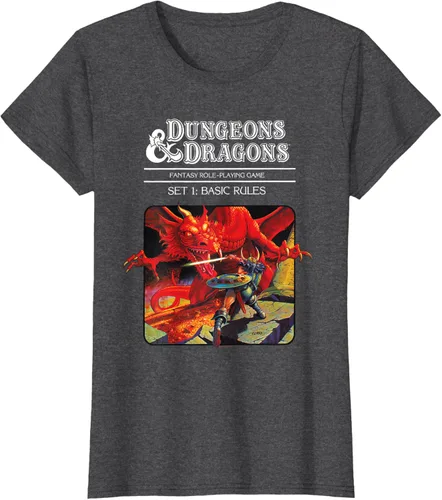 Vista 6 de Dungeons & Dragons Vintage Basic Rules Cover T-Shirt Small Negro
