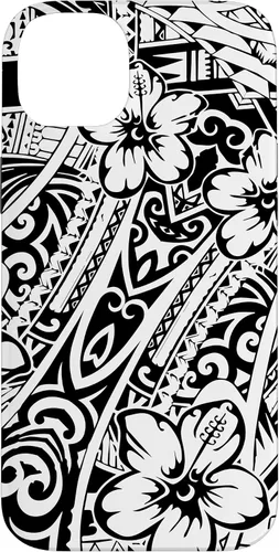 Vista 15 de iPhone 16 lindo tatuaje polinesio hawaiano tribal samoano patrón caso