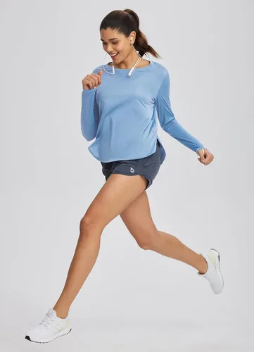 Vista 113 de BALEAF - Camisetas de sol de manga larga para mujer, con FPU 50+, para senderismo, ligeras, de secado rápido, protección contra rayos ultravioleta