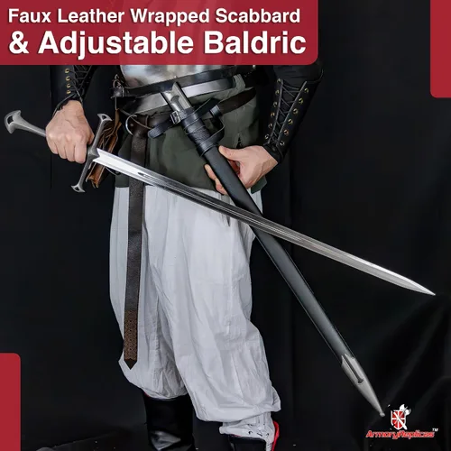 Vista 5 de Armory Replicas Espadas de película, fantasía y réplicas medievales - Cuchillas de acero inoxidable con detalles y exhibición auténticos