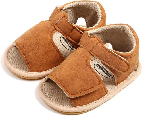 Vista 4 de WILLFUN Sandalias de verano para bebés niños y niñas, puntera cerrada, suela de goma suave, zapatos para exteriores para niños pequeños que caminan