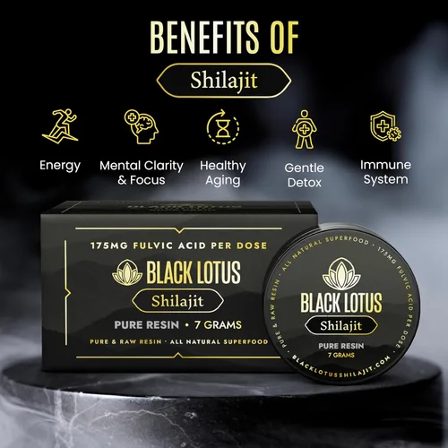 Vista 3 de Black Lotus Pure Shilajit Resina, 0.27 oz, 100% Shilajit natural puro para hombres y mujeres con aminoácidos, 175 mg de ácido fúlvico, 85 minerales