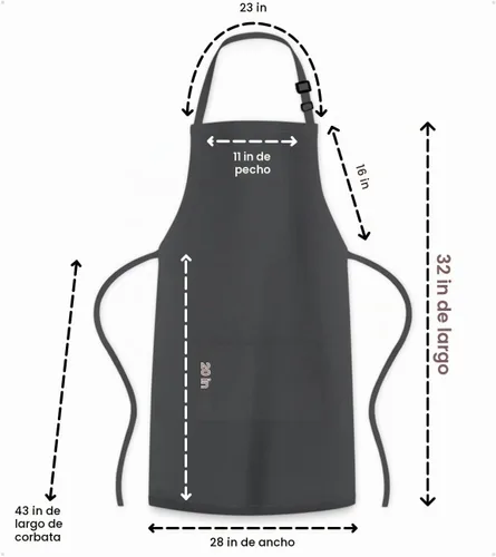 Vista 7 de Avalon Kitchen Aprons for Men - 100% Polyester Chef Apron Women with Extra Long Ties - Cooking Aprons for Women & Mens Apron Gris
