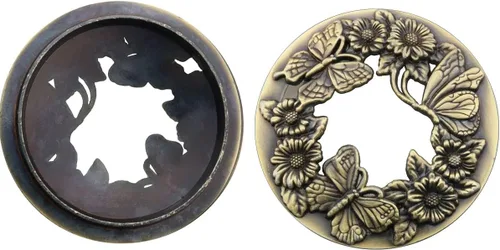 Vista 3 de Cubierta de vela de mariposa de bronce antiguo, cubierta de vela para frascos, fundas de sombra para velas de tarro