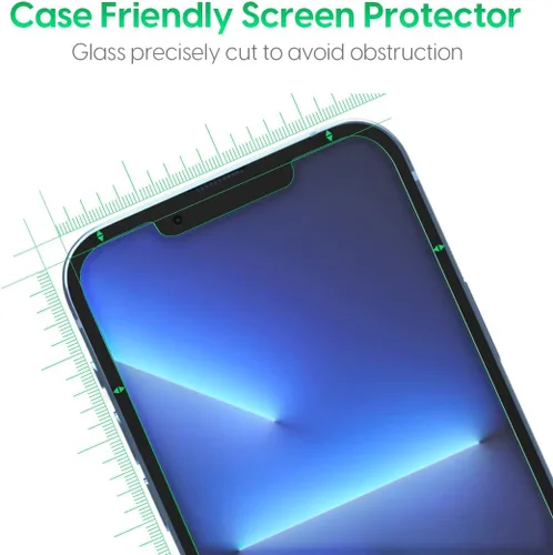 Vista 4 de TalkWorks Protector de pantalla de vidrio templado prémium compatible con iPhone 13/13 Pro/14, antirreflejos, a prueba de roturas y grietas, ultra