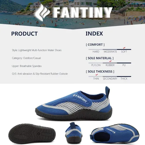 Vista 4 de CIOR Zapatos de agua para niños pequeños, zapatos acuáticos para piscina, playa, deportes deportivos para niñas y niños