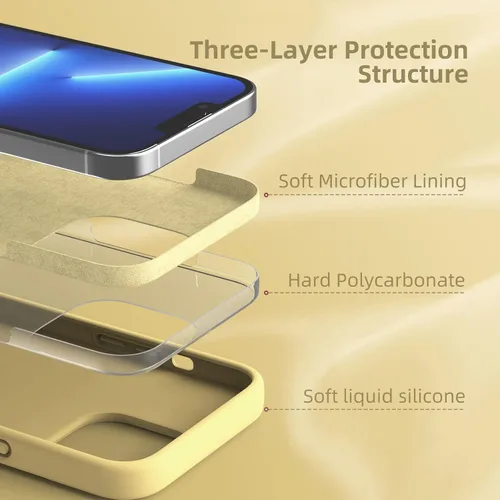 Vista 215 de Funda de silicona líquida compatible con iPhone 12 Pro Max 6.7 pulgadas, funda de gel de protección completa con forro de microfibra, funda
