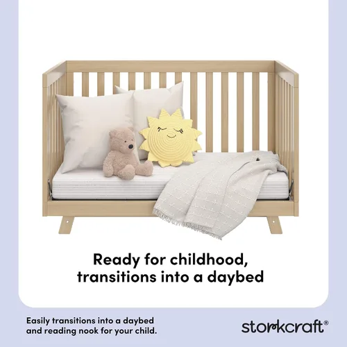 Vista 6 de Storkcraft Beckett 3 en 1 Cuna Convertible (Driftwood) – Certificado GREENGUARD Gold, Se Ajusta a Colchón de Cuna Estándar, Se Convierte en Cama