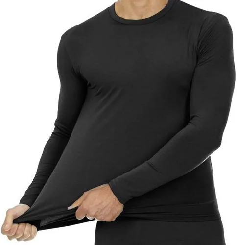 Vista 2 de 9M - Camisa térmica ultra suave para hombre, capa base de compresión, cuello redondo, ropa interior de manga larga con forro polar
