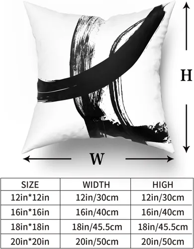 Vista 5 de Juego de 2 fundas de almohada decorativas en blanco y negro, fundas de almohada abstractas modernas de 16 x 16 pulgadas, fundas de cojín